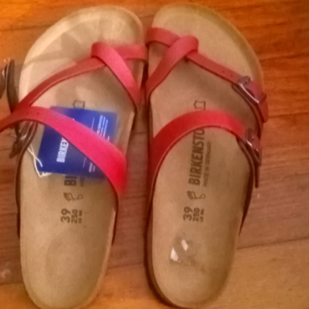 Birkenstock shoes red